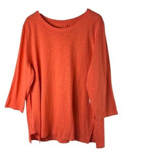 New Chicos Ultimate Tee Top Tunic Shirt Sz 4 (2X XXL 20 22) Orange Vibrant Boho